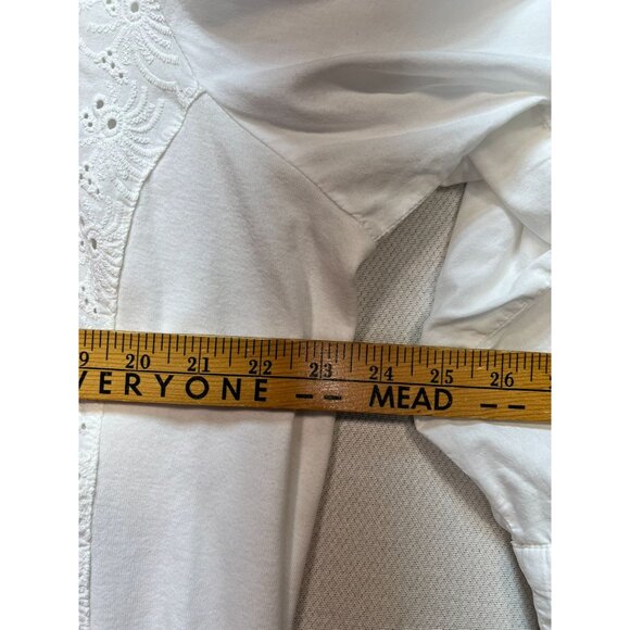 Croft & Borrow Women's Embroidered Button Down Shirt Long Sleeve Size XXL White - Picture 9 of 11